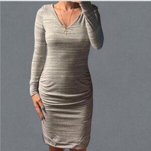 Banana Republic Heather Gray Long Sleeve Dress